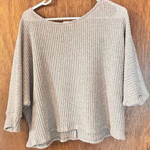 Gilli Relaxed Scoop-Neck Knit Sweater in Taupe